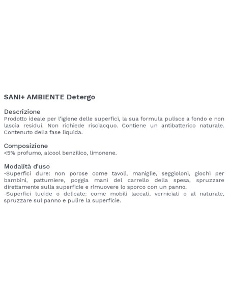 sani+ detergo - 250ml - pulisce ed igienizza le superfici - antibatterico: tuttocasashop.live: pulizia e cura della casa