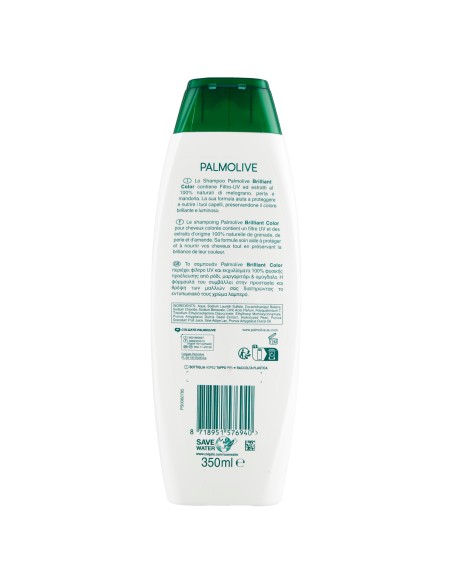 palmolive shampoo 350ml - capelli colorati - brilliant color: tuttocasashop.live: igiene e cura della persona