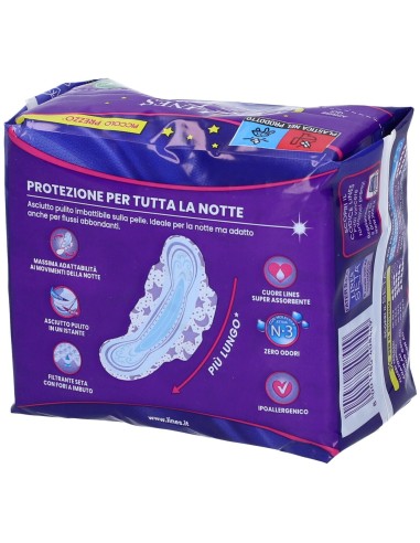lines seta ultra assorbenti - 8 pezzi - notte con ali: tuttocasashop.live: igiene e cura della persona