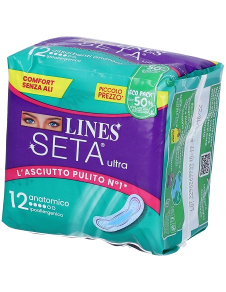 lines seta ultra assorbenti - 12 pezzi - anatomico - verde: tuttocasashop.live: igiene e cura della persona