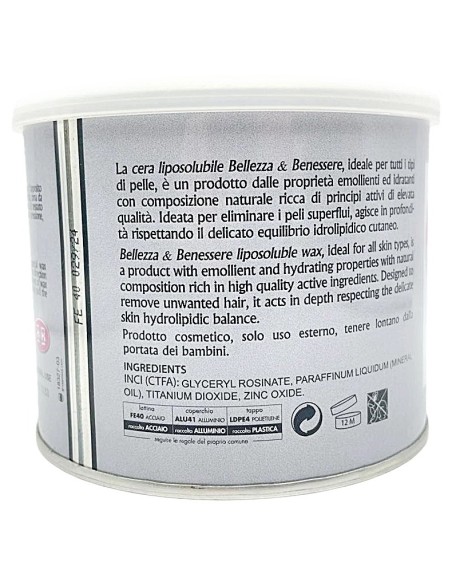 b&b bellezza benessere cera depilatoria liposolubile 400ml - zinco: tuttocasashop.live: igiene e cura della persona