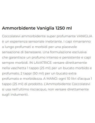 coccolatevi ammorbidente concentrato 50 lavaggi - 1250ml - vaniglia: tuttocasashop.live: prodotti per bucato e tessuti