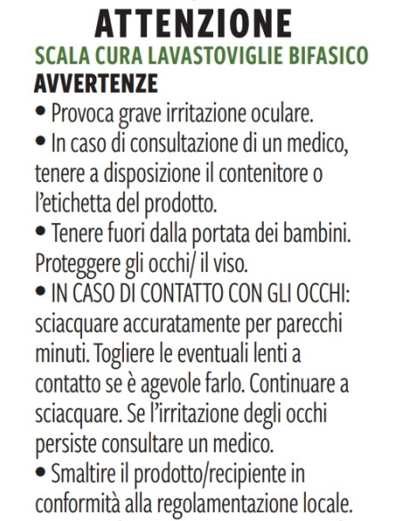 scala curalavastoviglie bifasico - 250ml - igienizzante 6 azioni in 1: tuttocasashop.live: pulizia e cura della casa
