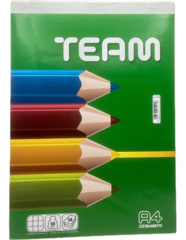 blocco appunti - block notes - a4 21x29cm - a quadretti 5mm - 50 fogli: tuttocasashop.live: altro - bazar
