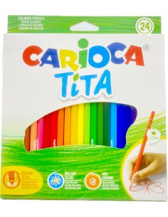 carioca tita colori a matita - 24 pastelli - colori brillanti: tuttocasashop.live: altro - bazar