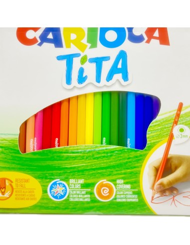 carioca tita colori a matita - 24 pastelli - colori brillanti: tuttocasashop.live: altro - bazar