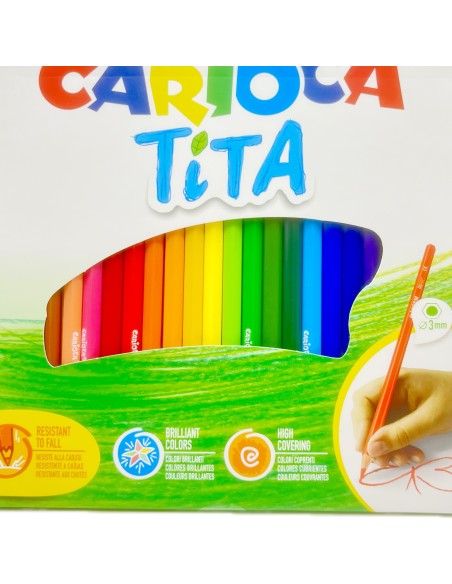 carioca tita colori a matita - 24 pastelli - colori brillanti: tuttocasashop.live: altro - bazar