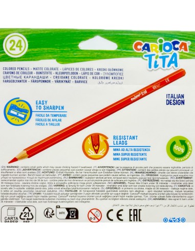 carioca tita colori a matita - 24 pastelli - colori brillanti: tuttocasashop.live: altro - bazar