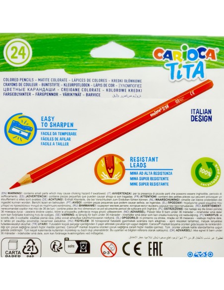 carioca tita colori a matita - 24 pastelli - colori brillanti: tuttocasashop.live: altro - bazar
