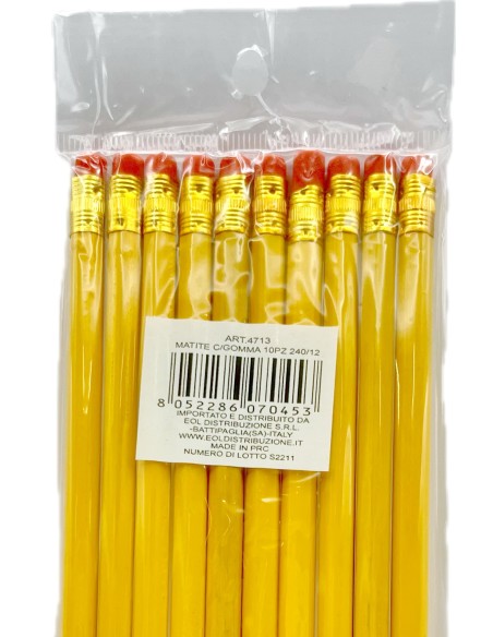 10 matite da disegno da 19cm con gomma: tuttocasashop.live: altro - bazar