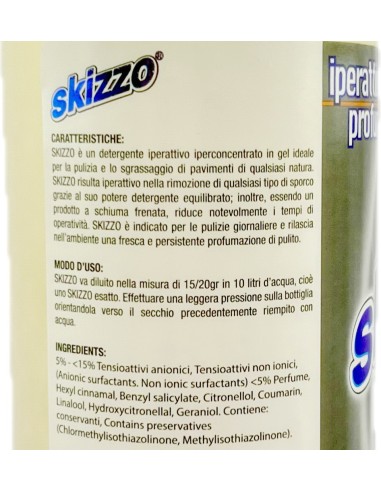 skizzo detergente pavimenti iperattivo profumato 1 litro - 60 dosi - bianco: tuttocasashop.live: pulizia e cura della casa