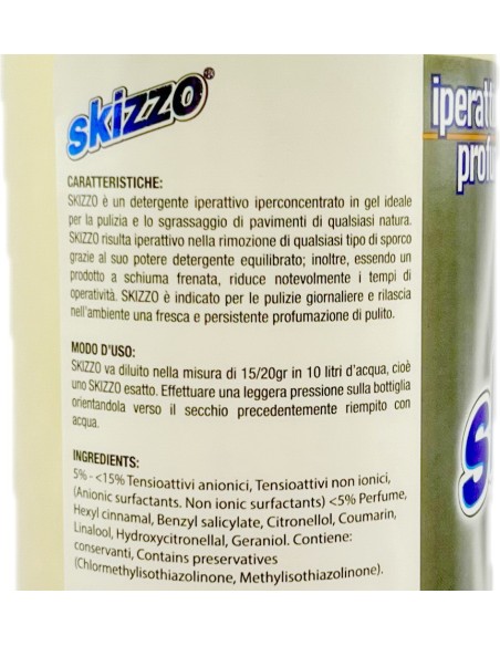 skizzo detergente pavimenti iperattivo profumato 1 litro - 60 dosi - bianco: tuttocasashop.live: pulizia e cura della casa