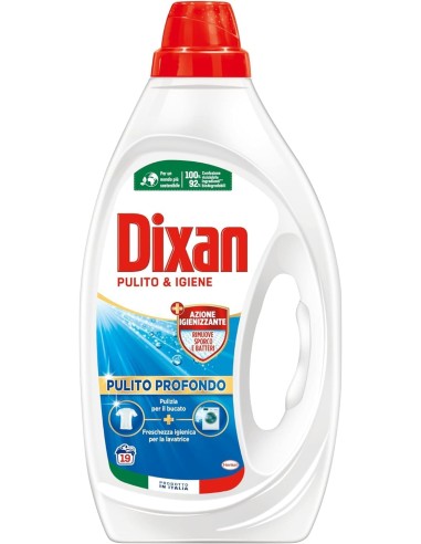 dixan detersivo lavatrice liquido 19 lavaggi - 855ml - pulito & igiene: tuttocasashop.live: prodotti per bucato e tessuti