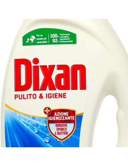 dixan detersivo lavatrice liquido 19 lavaggi - 855ml - pulito & igiene: tuttocasashop.live: prodotti per bucato e tessuti