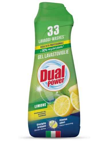 dual power detersivo gel lavastoviglie - 660ml 33 lavaggi - limone: tuttocasashop.live: pulizia e cura della casa