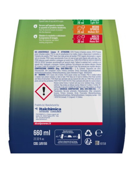 dual power detersivo gel lavastoviglie - 660ml 33 lavaggi - limone: tuttocasashop.live: pulizia e cura della casa