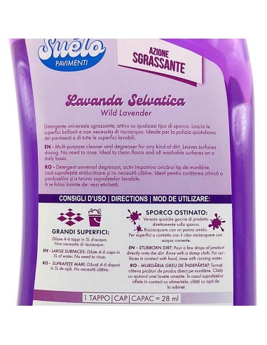 suelo pavimenti detergente lavapavimenti - 1 litro - lavanda selvatica: tuttocasashop.live: pulizia e cura della casa