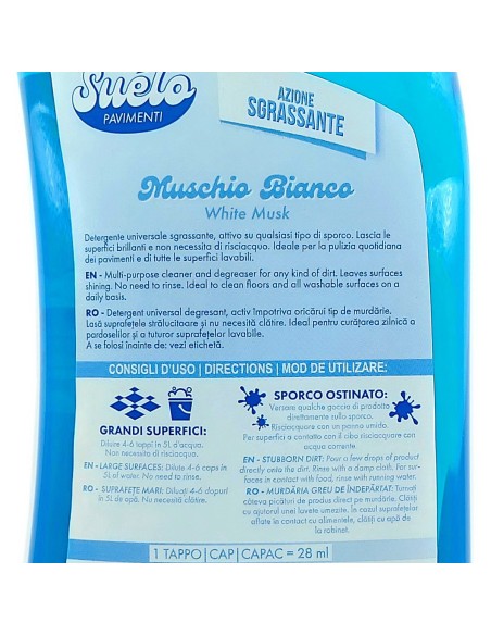 suelo pavimenti detergente lavapavimenti - 1 litro - muschio bianco: tuttocasashop.live: pulizia e cura della casa