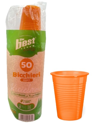 the best 50 bicchieri monouso in plastica - 200cc - arancio: tuttocasashop.live: carta & monouso