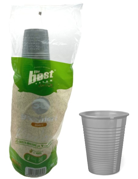 the best 50 bicchieri monouso in plastica - 200cc - argento: tuttocasashop.live: carta & monouso