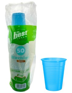 the best 50 bicchieri monouso in plastica - 200cc - azzurro: tuttocasashop.live: carta & monouso