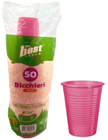 the best 50 bicchieri monouso in plastica - 200cc - fucsia: tuttocasashop.live: carta & monouso