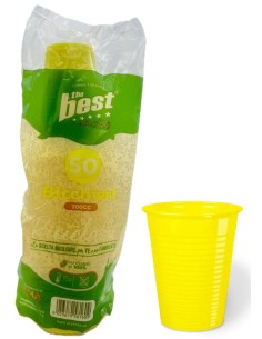 the best 50 bicchieri monouso in plastica - 200cc - giallo: tuttocasashop.live: carta & monouso