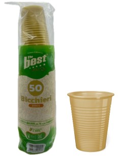 the best 50 bicchieri monouso in plastica - 200cc - oro: tuttocasashop.live: carta & monouso