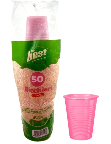 the best 50 bicchieri monouso in plastica - 200cc - rosa: tuttocasashop.live: carta & monouso