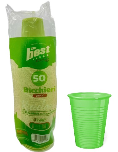 the best 50 bicchieri monouso in plastica - 200cc - verde: tuttocasashop.live: carta & monouso
