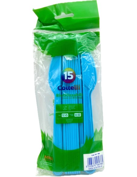 the best 15 coltelli monouso in plastica - 17cm - azzurro: tuttocasashop.live: carta & monouso