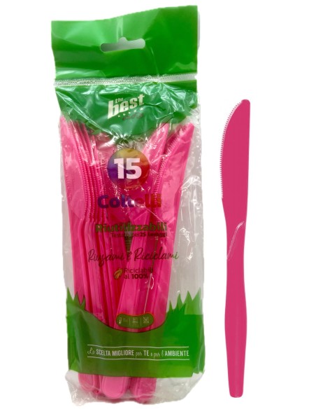 the best 15 coltelli monouso in plastica - 17cm - fucsia: tuttocasashop.live: carta & monouso