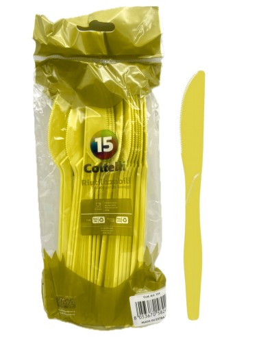 the best 15 coltelli monouso in plastica - 17cm - giallo: tuttocasashop.live: carta & monouso