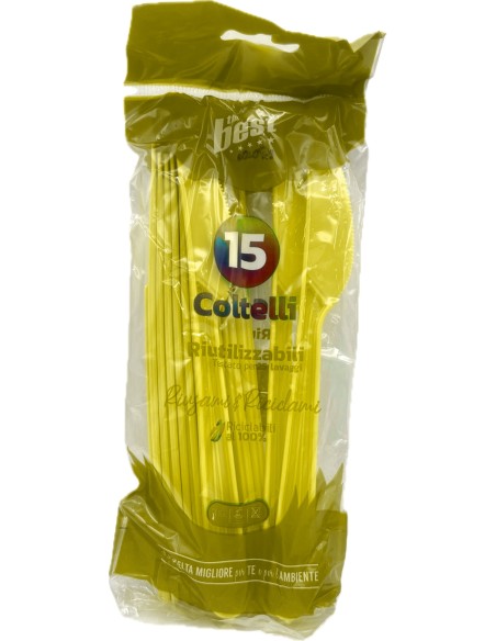 the best 15 coltelli monouso in plastica - 17cm - giallo: tuttocasashop.live: carta & monouso