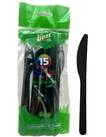 the best 15 coltelli monouso in plastica - 17cm - nero: tuttocasashop.live: carta & monouso