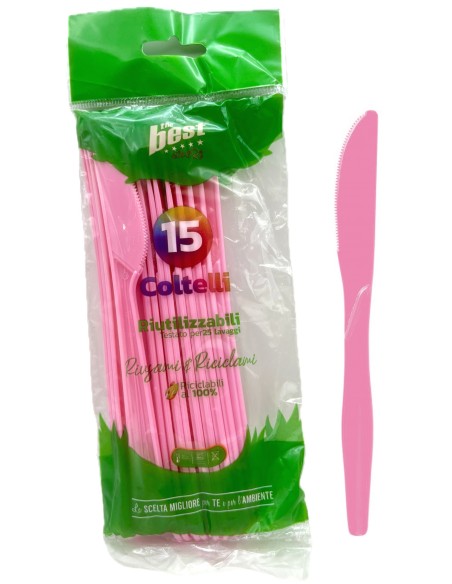 the best 15 coltelli monouso in plastica - 17cm - rosa: tuttocasashop.live: carta & monouso