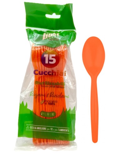the best 15 cucchiai monouso in plastica - 17cm - arancio: tuttocasashop.live: carta & monouso