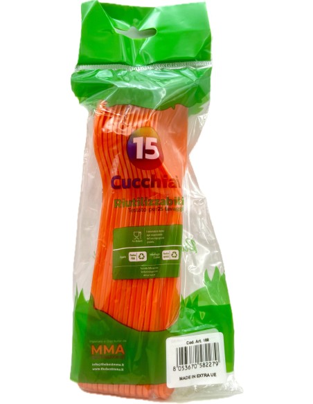 the best 15 cucchiai monouso in plastica - 17cm - arancio: tuttocasashop.live: carta & monouso