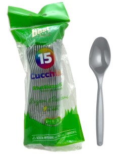 the best 15 cucchiai monouso in plastica - 17cm - argento: tuttocasashop.live: carta & monouso