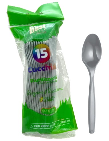 the best 15 cucchiai monouso in plastica - 17cm - argento: tuttocasashop.live: carta & monouso