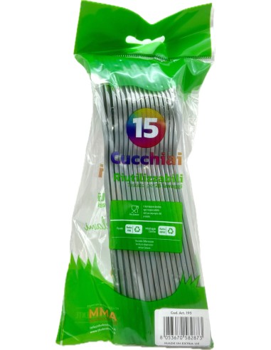 the best 15 cucchiai monouso in plastica - 17cm - argento: tuttocasashop.live: carta & monouso