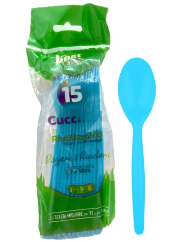the best 15 cucchiai monouso in plastica - 17cm - azzurro: tuttocasashop.live: carta & monouso