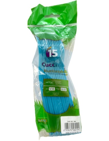 the best 15 cucchiai monouso in plastica - 17cm - azzurro: tuttocasashop.live: carta & monouso