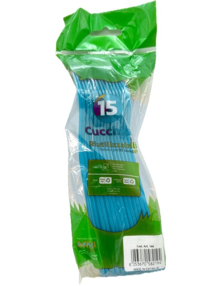 the best 15 cucchiai monouso in plastica - 17cm - azzurro: tuttocasashop.live: carta & monouso
