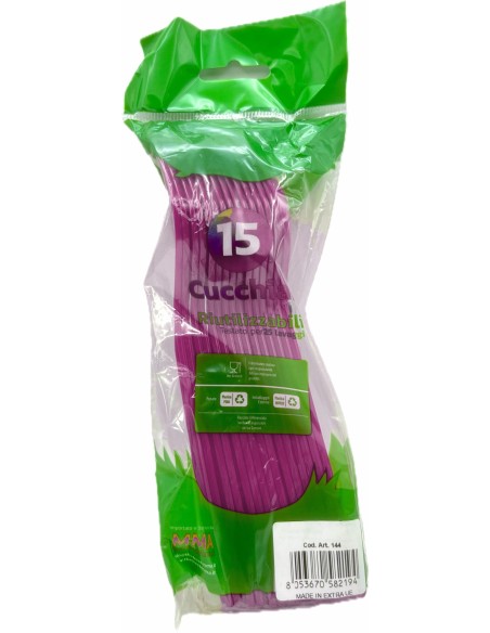 the best 15 cucchiai monouso in plastica - 17cm - fucsia: tuttocasashop.live: carta & monouso