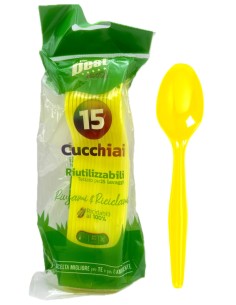 the best 15 cucchiai monouso in plastica - 17cm - giallo: tuttocasashop.live: carta & monouso