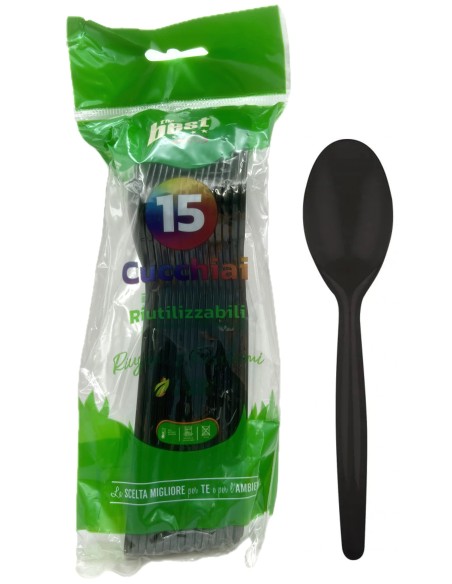 the best 15 cucchiai monouso in plastica - 17cm - nero: tuttocasashop.live: carta & monouso