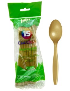 the best 15 cucchiai monouso in plastica - 17cm - oro: tuttocasashop.live: carta & monouso