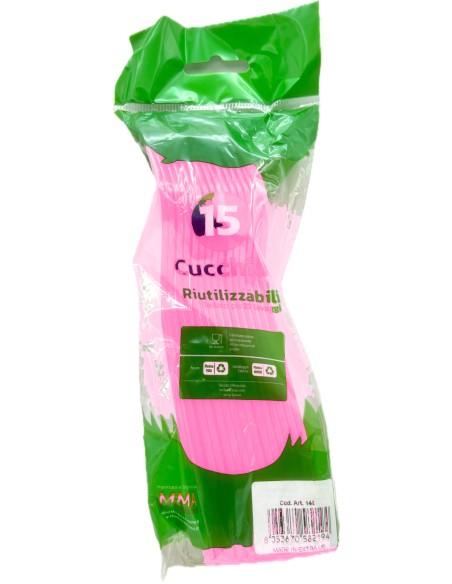 the best 15 cucchiai monouso in plastica - 17cm - rosa: tuttocasashop.live: carta & monouso