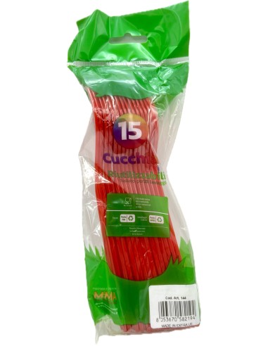 the best 15 cucchiai monouso in plastica - 17cm - rosso: tuttocasashop.live: carta & monouso